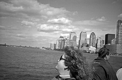 Cathy on Route to Statue of Liberty